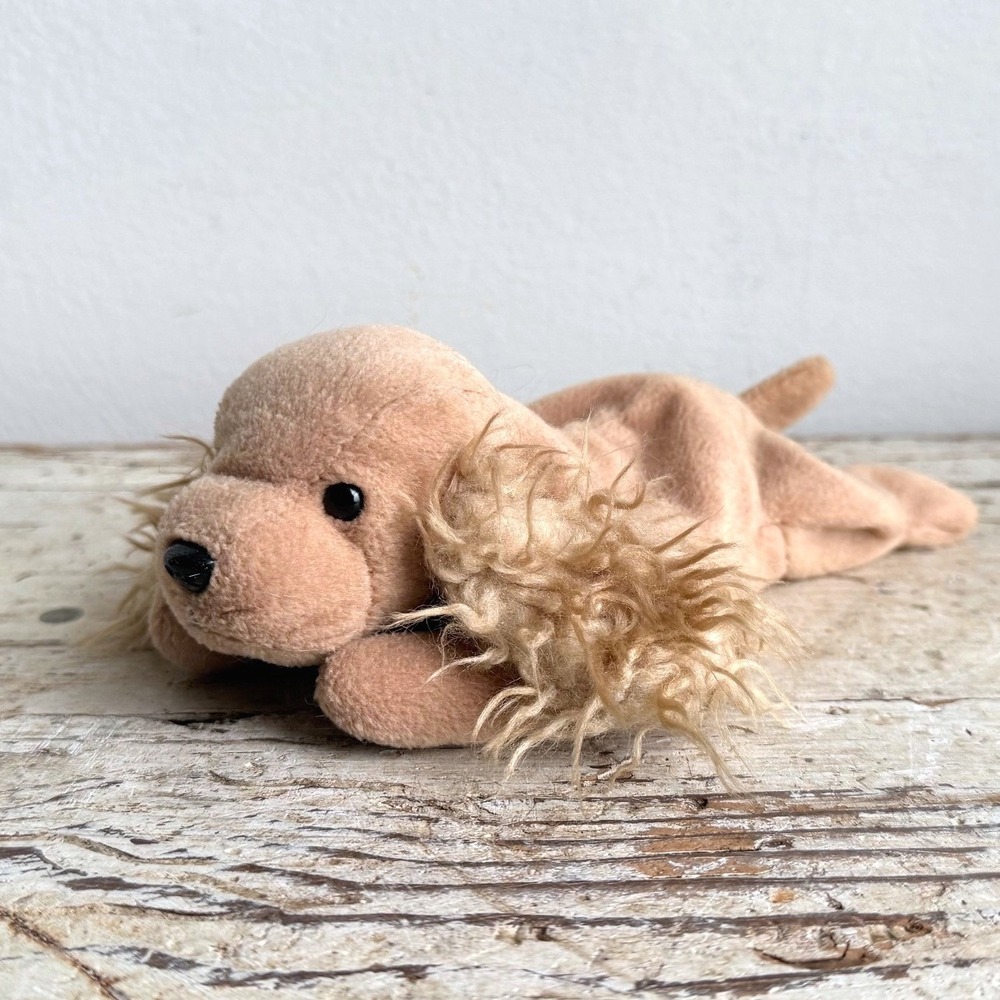 Ty Beanie Baby Spunky the Cocker Spaniel Tan Dog Plush 1997